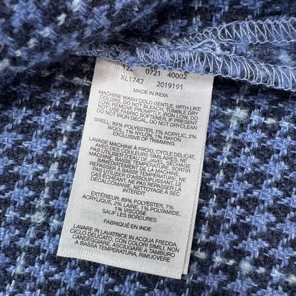 Columbia Women’s Blue/Black/White Plaid Button Lined Jacket with Pockets Size L - Picture 5 of 7